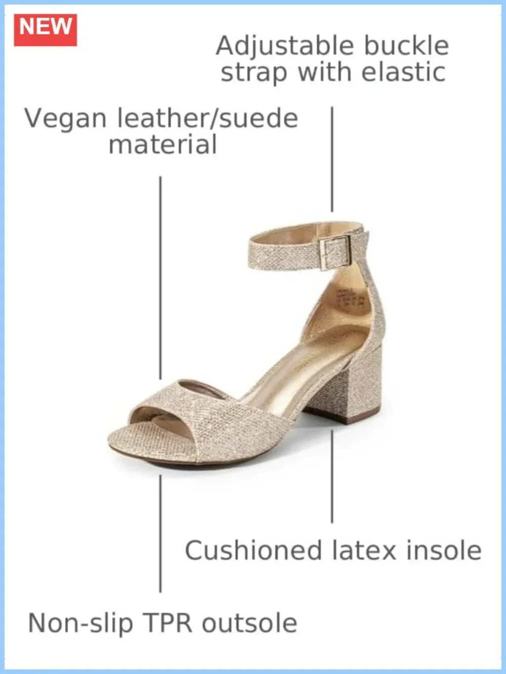 Womens Chunky Heel Sandals Open Toe Ankle Strap Dress Wedding Shoes